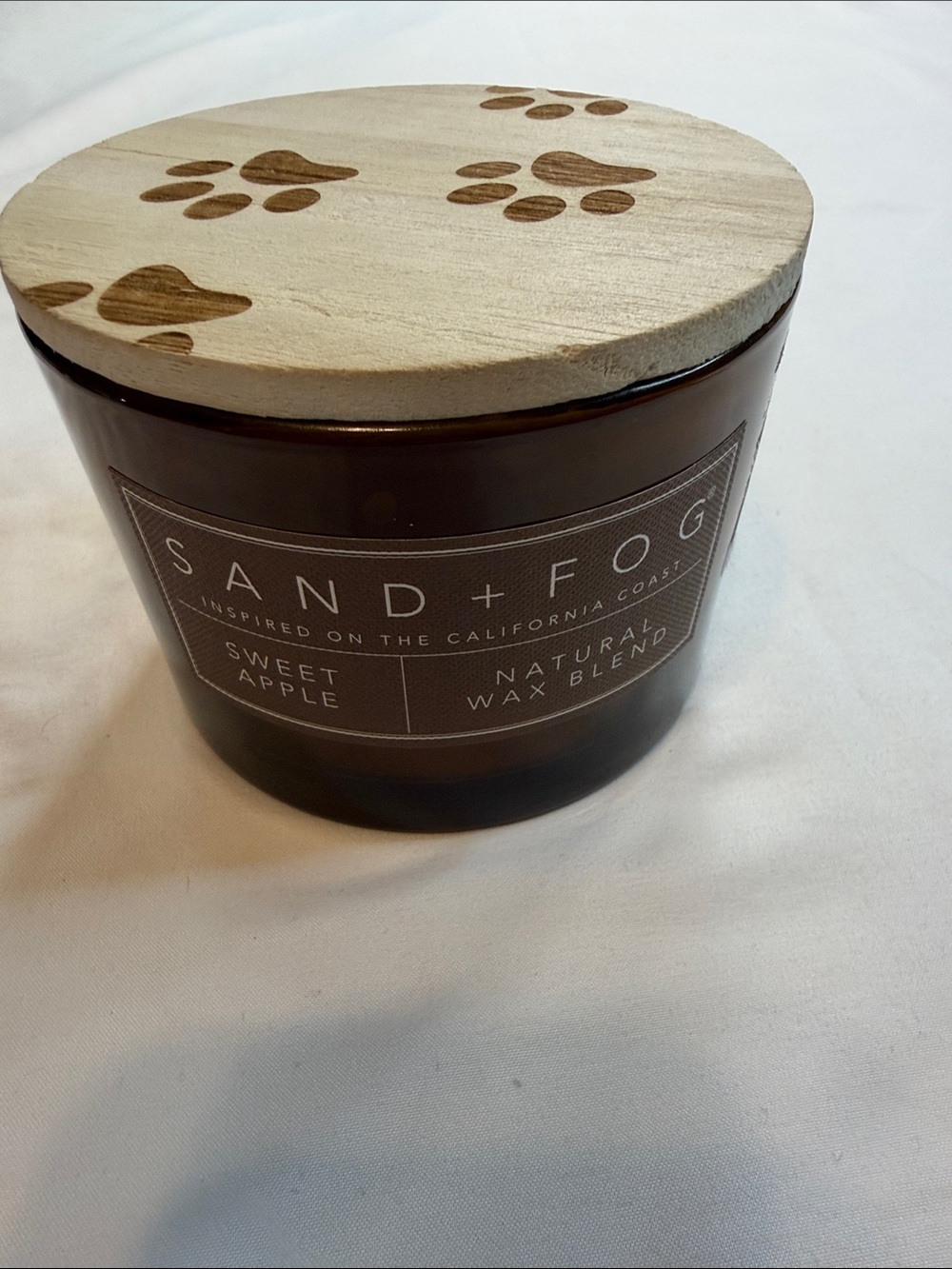 SAND + FOG Sweet Apple Natural Wax Blend Candle — Brown Glass